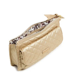 RFID Wallet Crossbody Champagne Gold Pearl Inside View