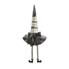 A witches hat that reads "The witch is in."
