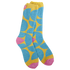 A pair of yellow, blue, and pink women&