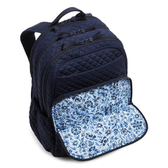 A Vera Bradley XL Campus Backpack In Classic Navy.
