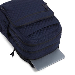 A Vera Bradley XL Campus Backpack In Classic Navy.
