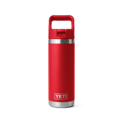 YETI Rambler 18 oz Water Bottle With Straw Cap - Rescue Red