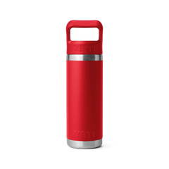 YETI Rambler 18 oz Water Bottle With Straw Cap - Rescue Red