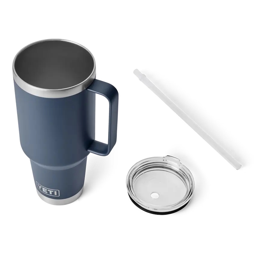 YETI Rambler 42 oz Straw Mug - Navy - YETI Rambler - Image 3