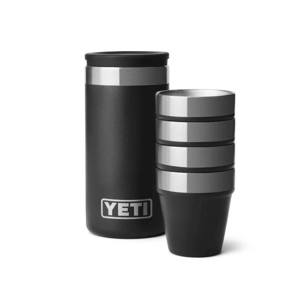 Black YETI Shot glasses and travel case.