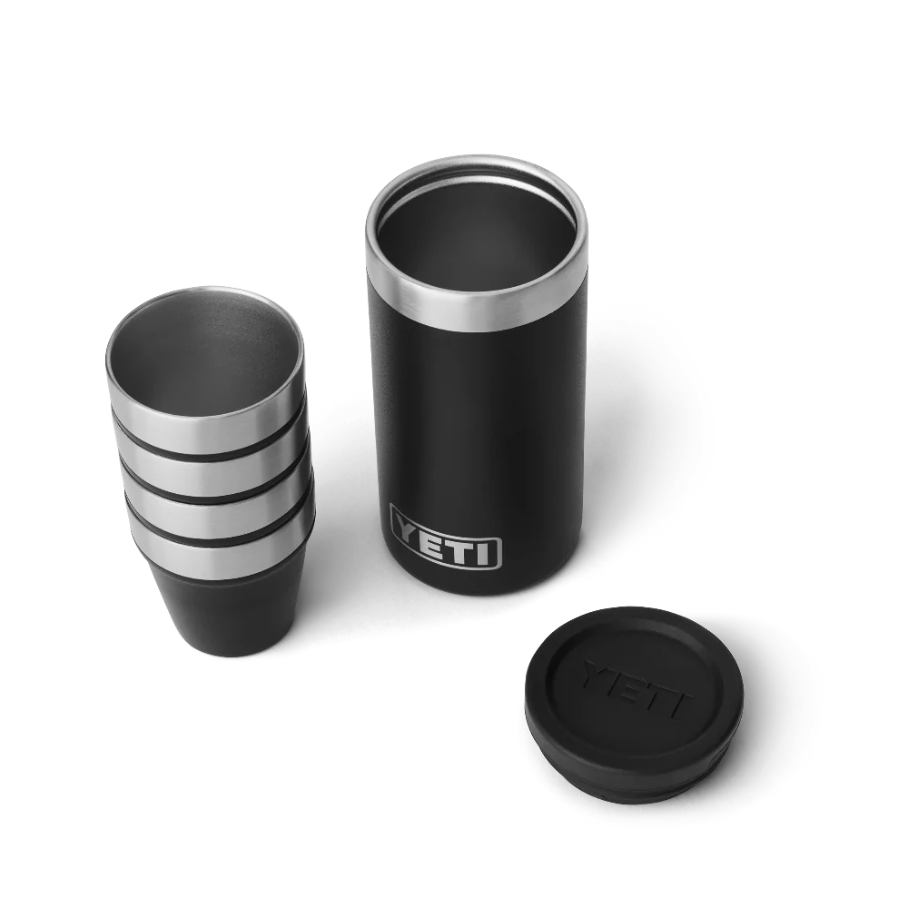 Black YETI Shot glasses and travel case.