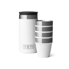 White YETI Shot glasses and travel case.