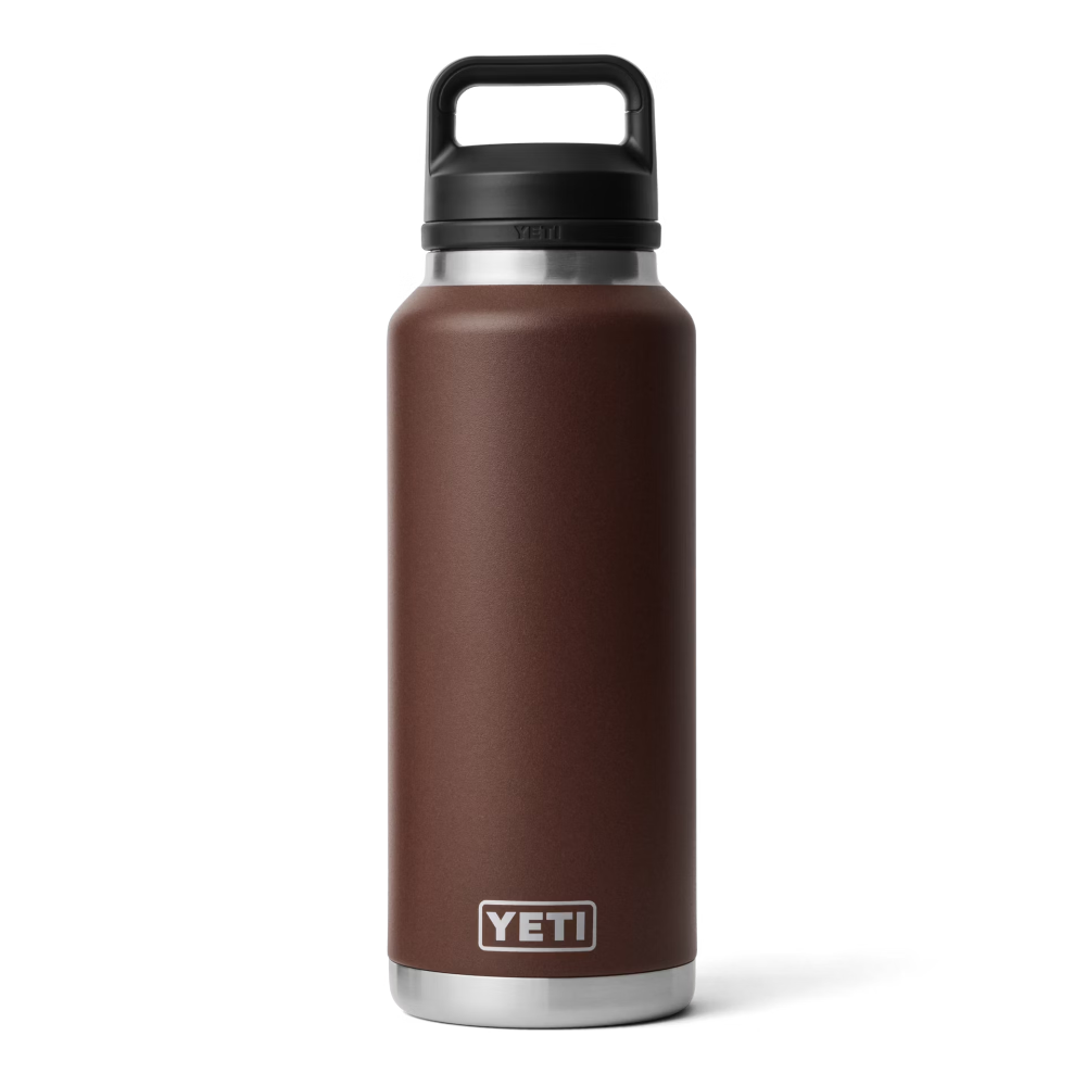 46 oz YETI rambler bottle with a chug cap lid, in color Wetlands Brown.