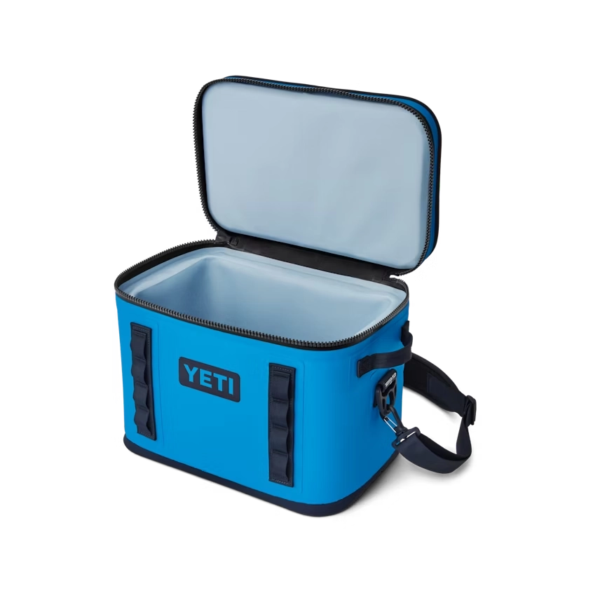 YETI Hopper Flip 18 Soft Cooler in Big Wave Blue.