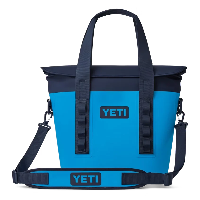 YETI Hopper M15 Tote Soft Cooler in Big Wave Blue.