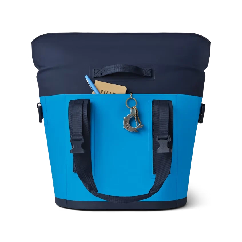 YETI Hopper M15 Tote Soft Cooler in Big Wave Blue.