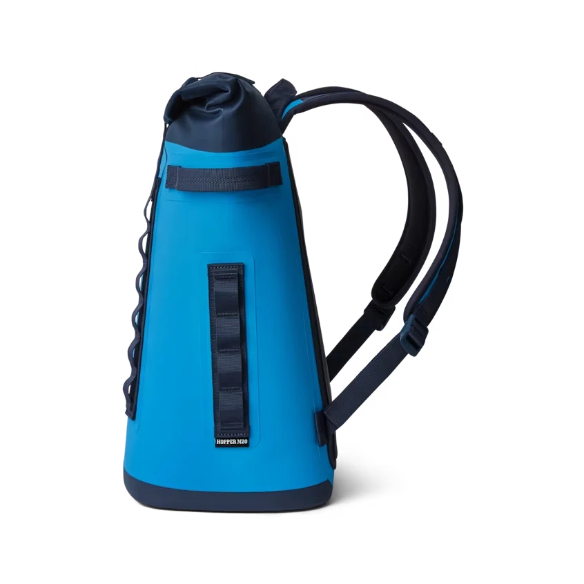 YETI Hopper Backpack M20 Soft Cooler in Big Wave Blue.