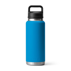 YETI Rambler 36 oz Bottle With Chug Cap in Big Wave Blue.