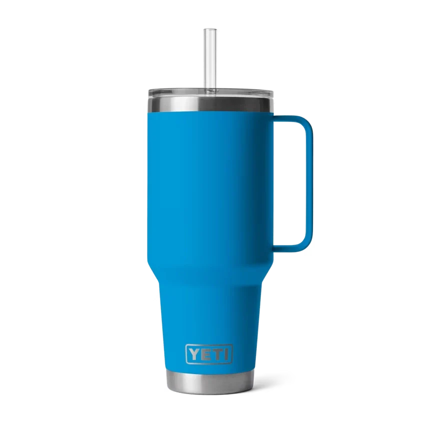YETI Rambler 42 oz Straw Mug in Big Wave Blue.