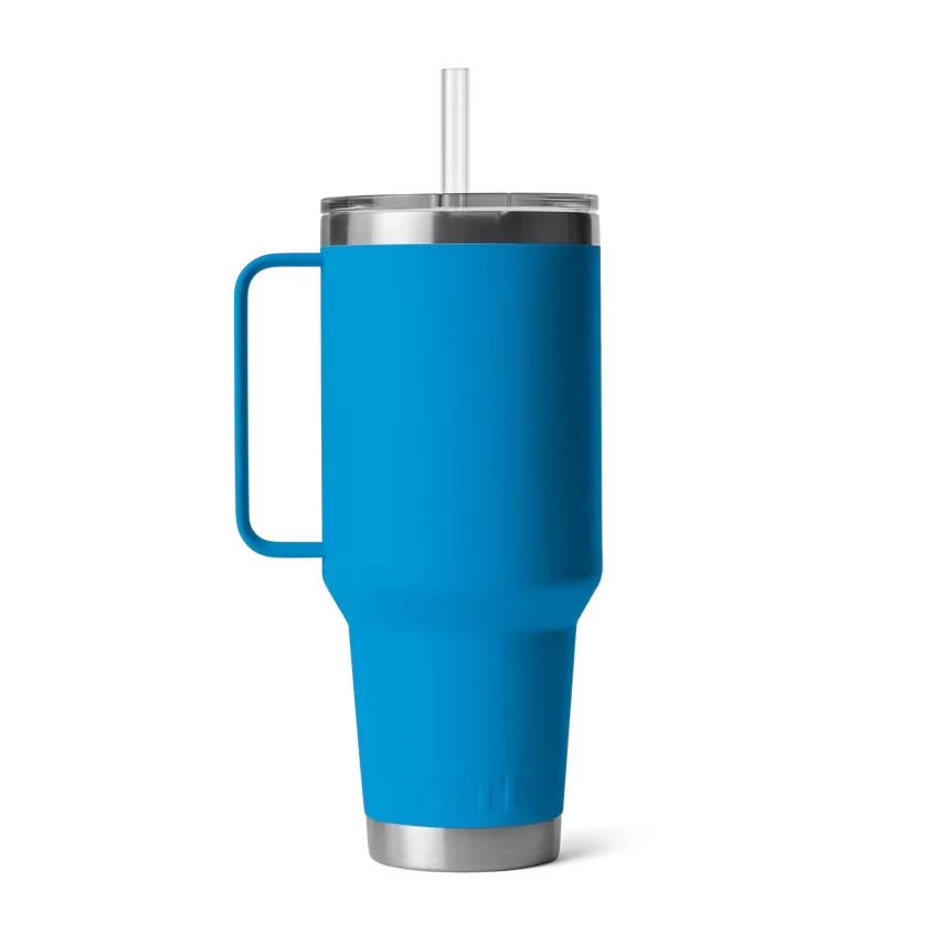 YETI Rambler 42 oz Straw Mug in Big Wave Blue.