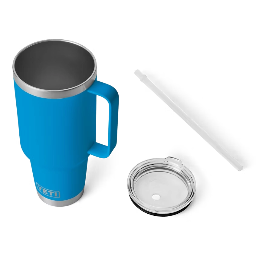 YETI Rambler 42 oz Straw Mug in Big Wave Blue.