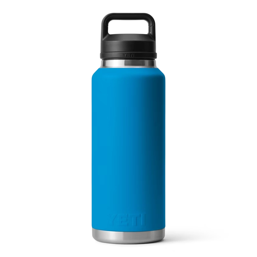 YETI Rambler 46 oz Bottle With Chug Cap in Big Wave Blue.