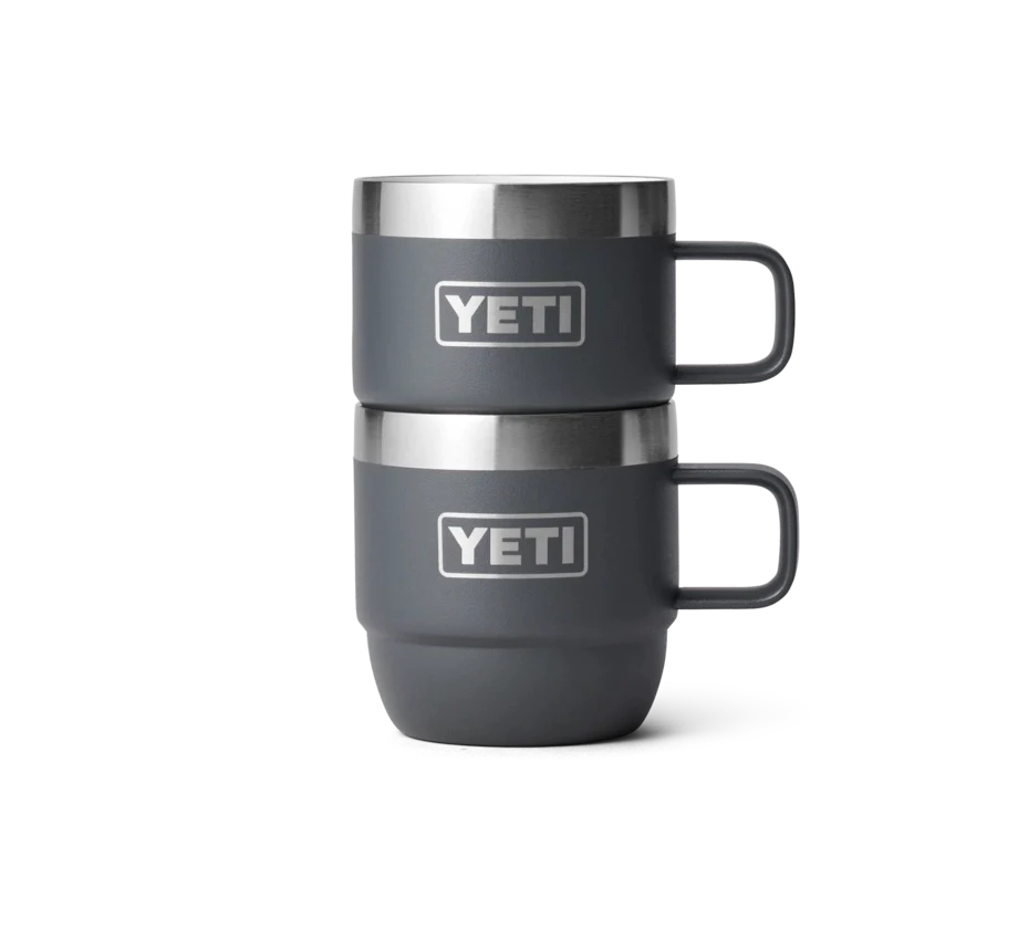 Rambler 6 oz Mug (2 Pack) - Charcoal - YETI Espresso Mugs - Image 1