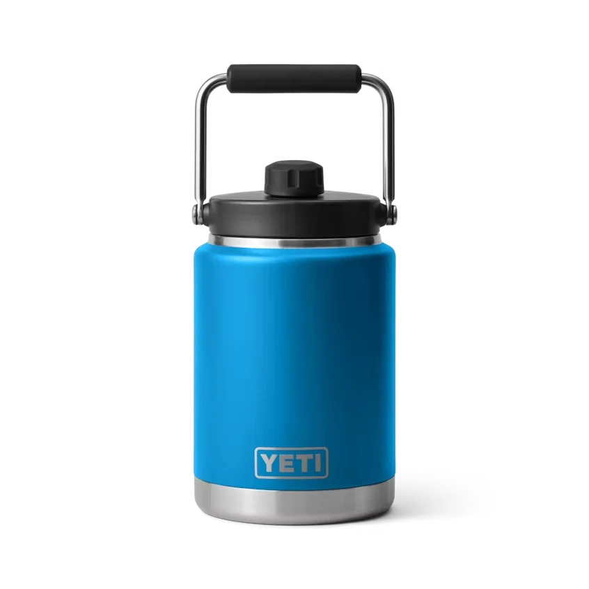 YETI Rambler Half Gallon Jug in Big Wave Blue.