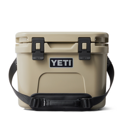 YETI Roadie 15 cooler in color Tan.