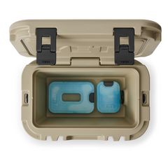 YETI Roadie 15 cooler in color Tan.