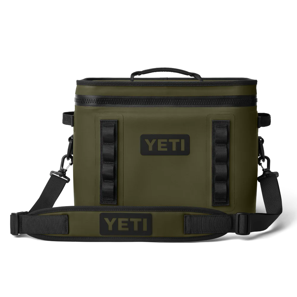 YETI Hopper Flip 18 Soft Cooler in Olive.