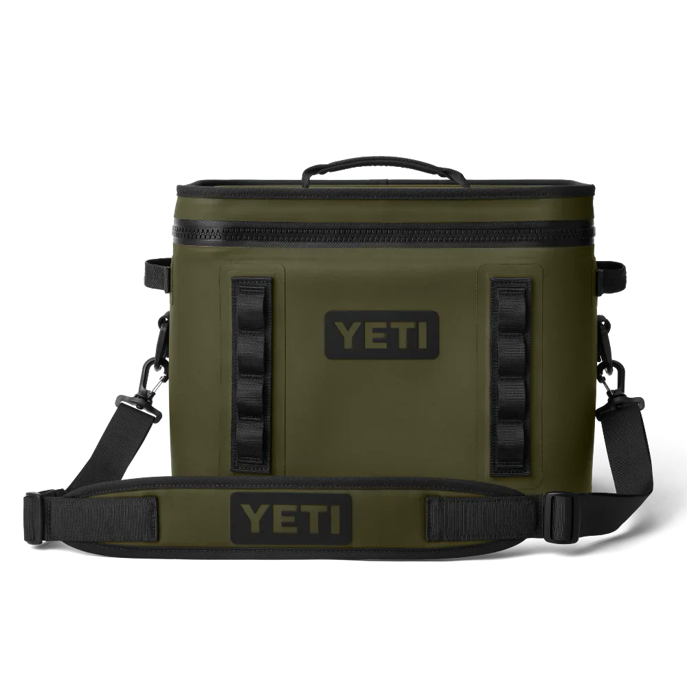 YETI Hopper Flip 18 Soft Cooler in Olive.