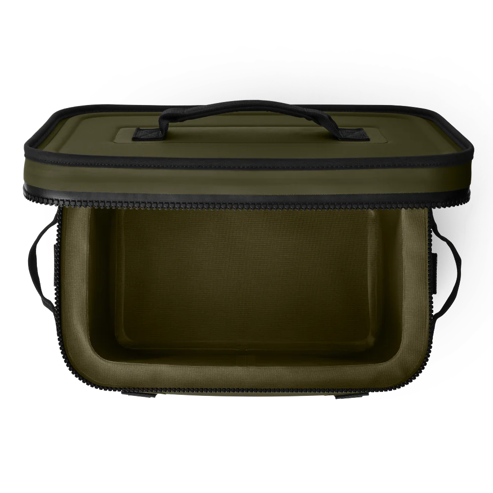 YETI Hopper Flip 18 Soft Cooler in Olive.