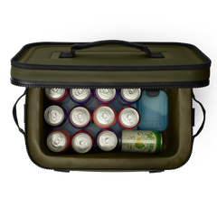 YETI Hopper Flip 18 Soft Cooler in Olive.