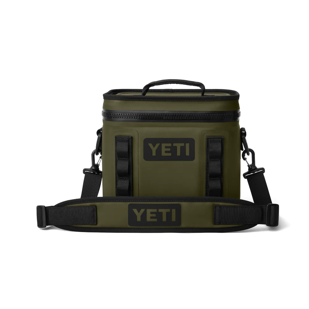 YETI Hopper Flip 8 Soft Cooler in Olive.