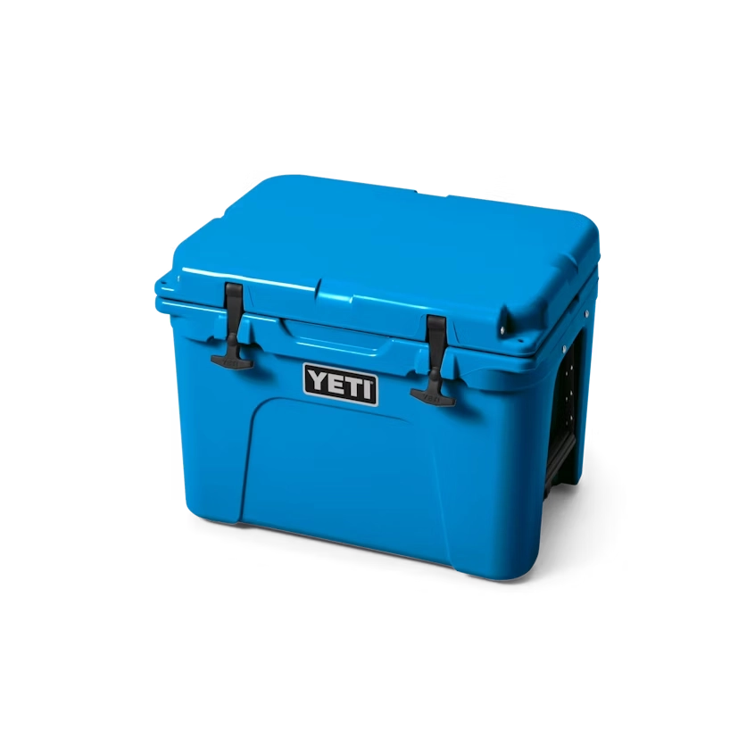 YETI Tundra 35 Hard Cooler in Big Wave Blue.