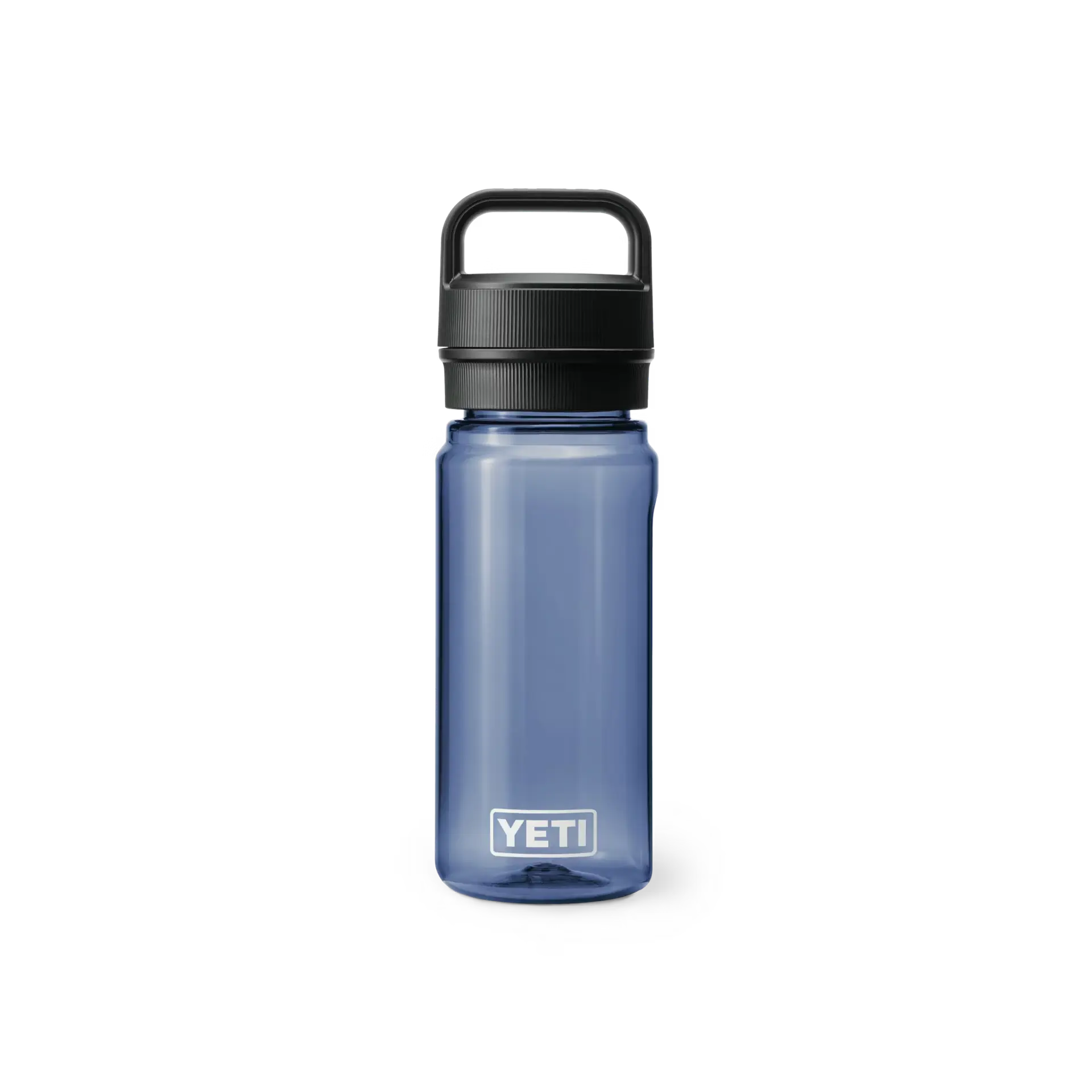 A YETI Yonder Bottle in the color navy.