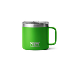 A YETI Rambler 14 oz Mug Coffee Mug. In limited edition color: Canopy Green.