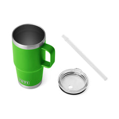 A Rambler 25 oz Straw Mug in limited edition color: Canopy Green.