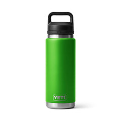 A YETI Rambler 26 oz Bottle with Chug cap. In the limited edition color: Canopy Green.