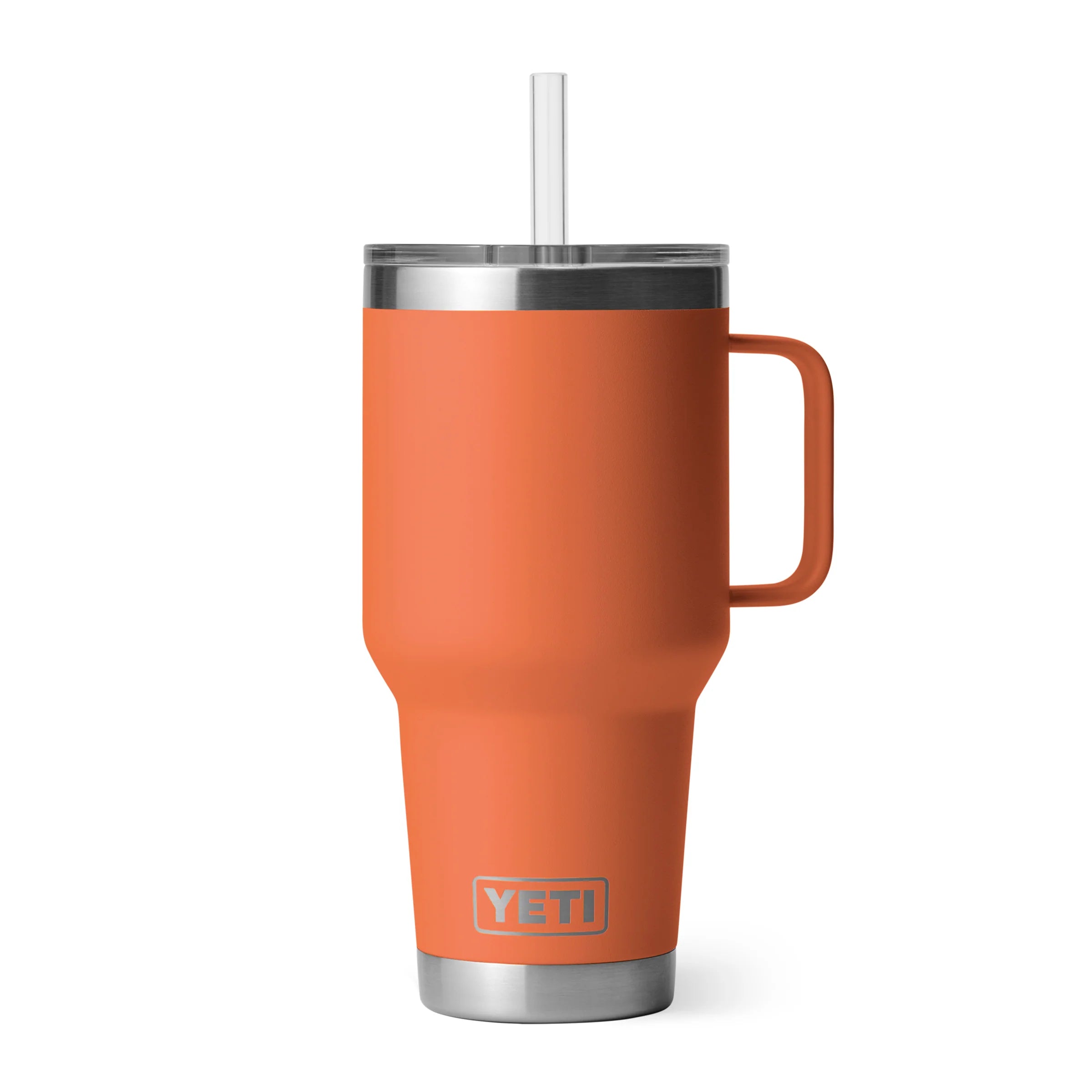 A YETI Rambler 35 oz Straw Mug, in limited edition High Desert Clay.