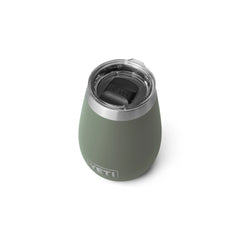 YETI Rambler 10 oz Wine Tumbler with a magslider lid in Camp Green.
