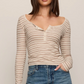 Andie Striped Henley Top