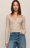 Andie Striped Henley Top