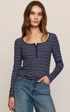 Andie Striped Henley Top