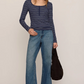 Andie Striped Henley Top