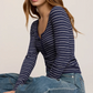 Andie Striped Henley Top