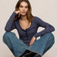 Andie Striped Henley Top