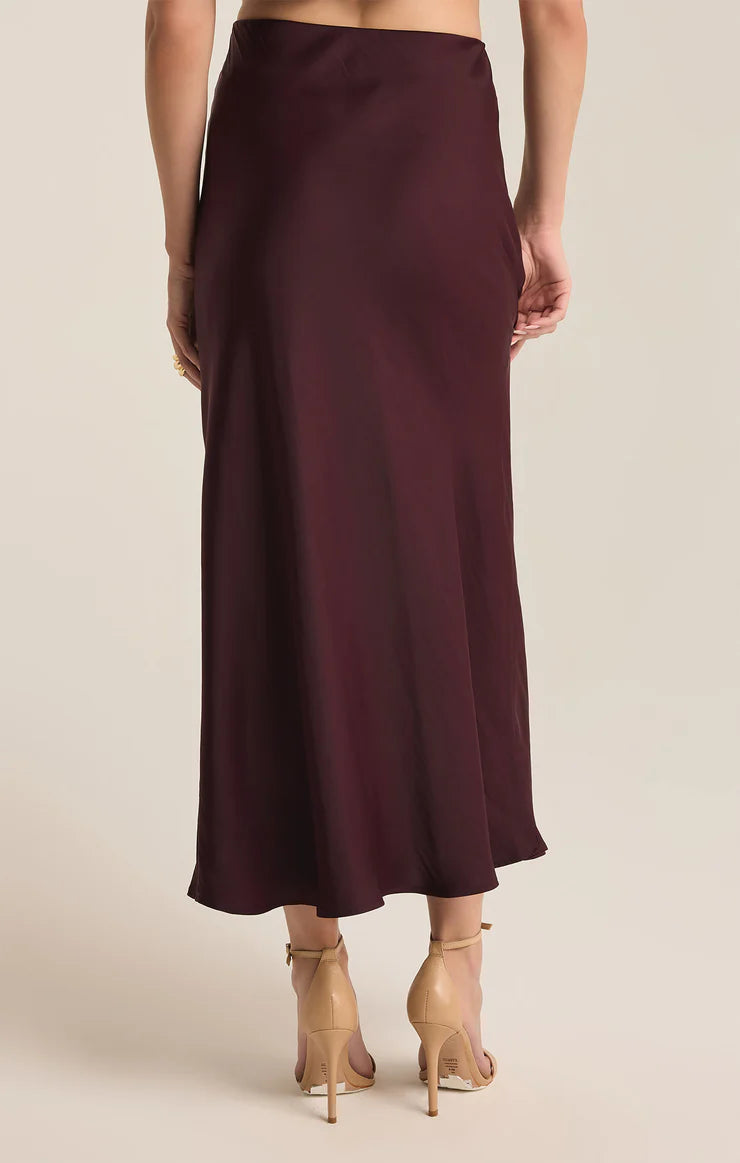 Skirts Europa Luxe Sheen Midi Skirt Berry Wine Color From Z Supply.