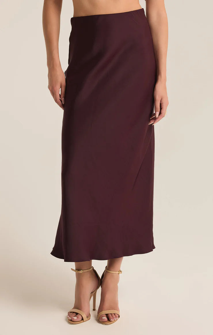 Skirts Europa Luxe Sheen Midi Skirt Berry Wine Color From Z Supply.