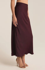 Skirts Europa Luxe Sheen Midi Skirt Berry Wine Color From Z Supply.