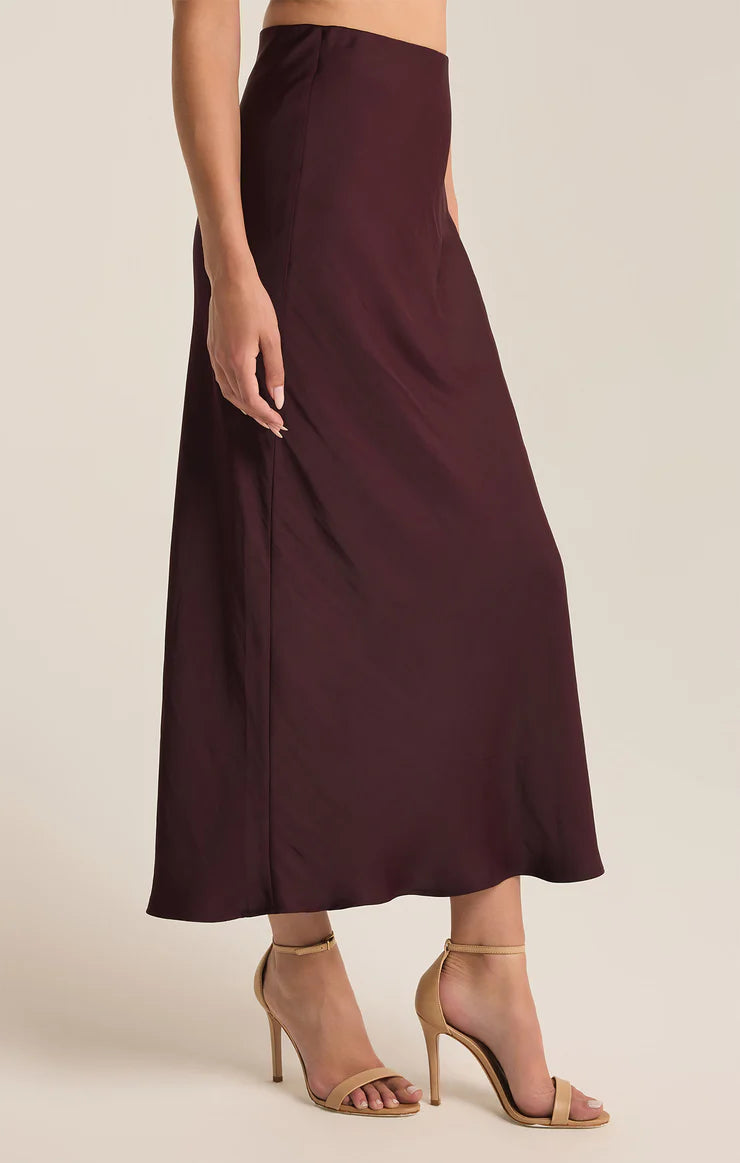 Skirts Europa Luxe Sheen Midi Skirt Berry Wine Color From Z Supply.