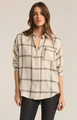 Tops River Plaid Button Up Sea Salt from Z Supply Clothing.