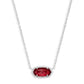 Elisa Silver Pendant Necklace - Berry Front View