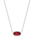Elisa Silver Pendant Necklace - Berry Front View